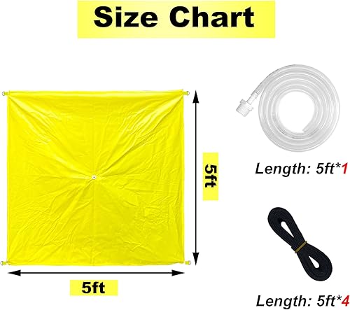 Miniatura 7 de Lona de drenaje de 7 x 7 pies, resistente para techo, desviador de fugas de techo, kit de lona desviadora de fugas de techo amarillo (7 x 7 pies)