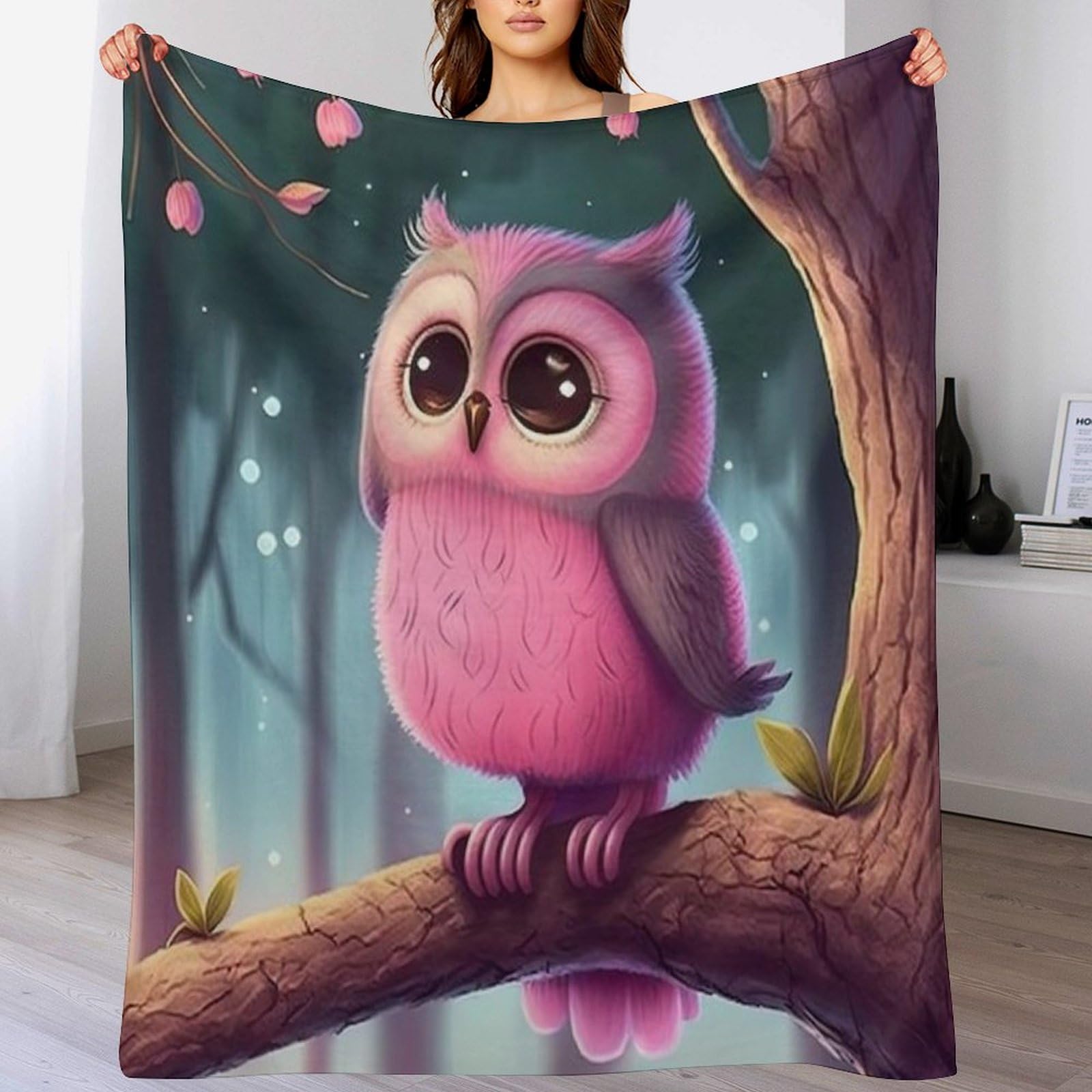 Couverture hibou 3D idée cadeau originale et plaid polaire de flanelle 130x150
