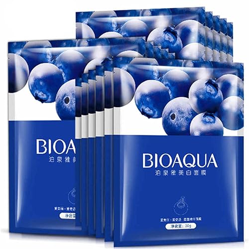 BIOAQUA Mascarilla facial de arándanos Hidratante Refrescante Cuidado de la Piel Facial Seca 6x30g