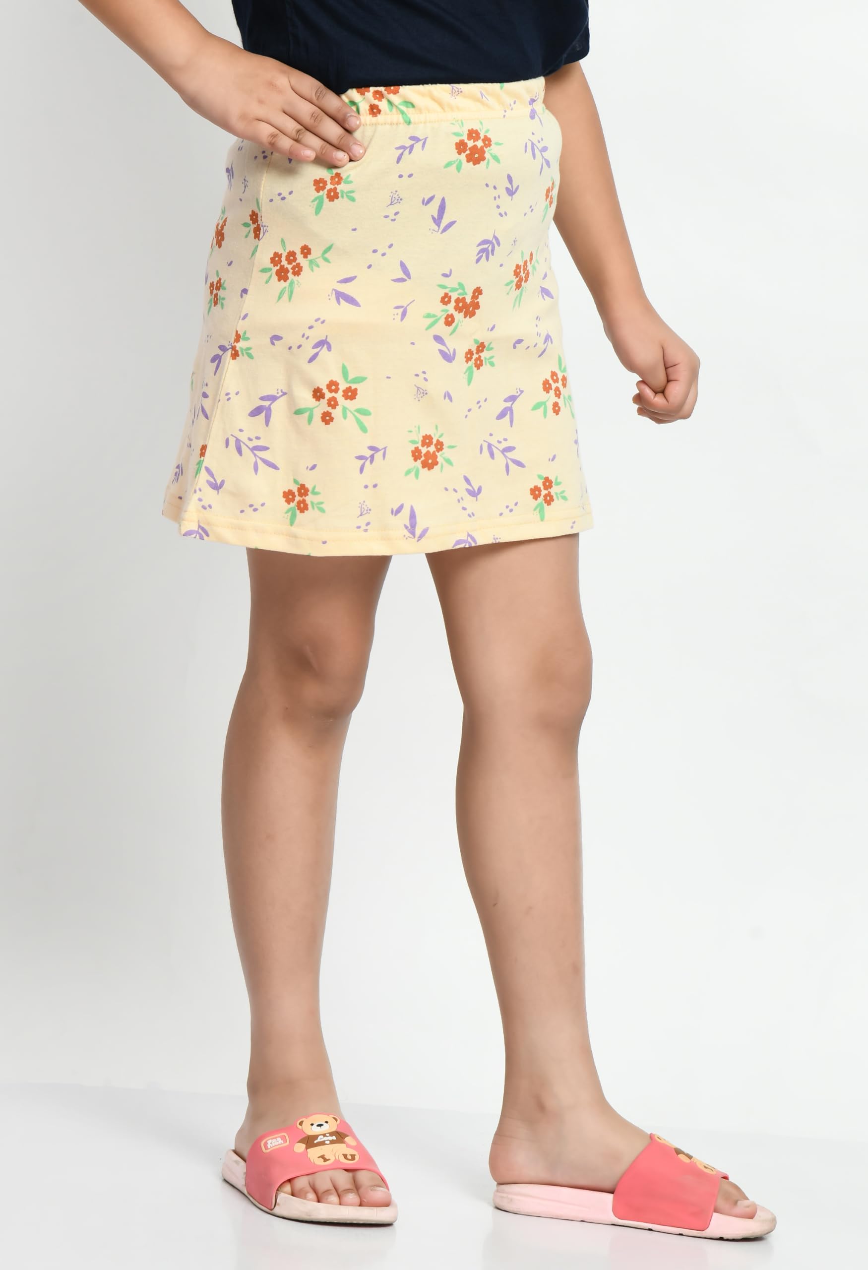 Girls Cotton Allover Printed Mini Skirts Summer (Pack of 4) Multicolor118 4