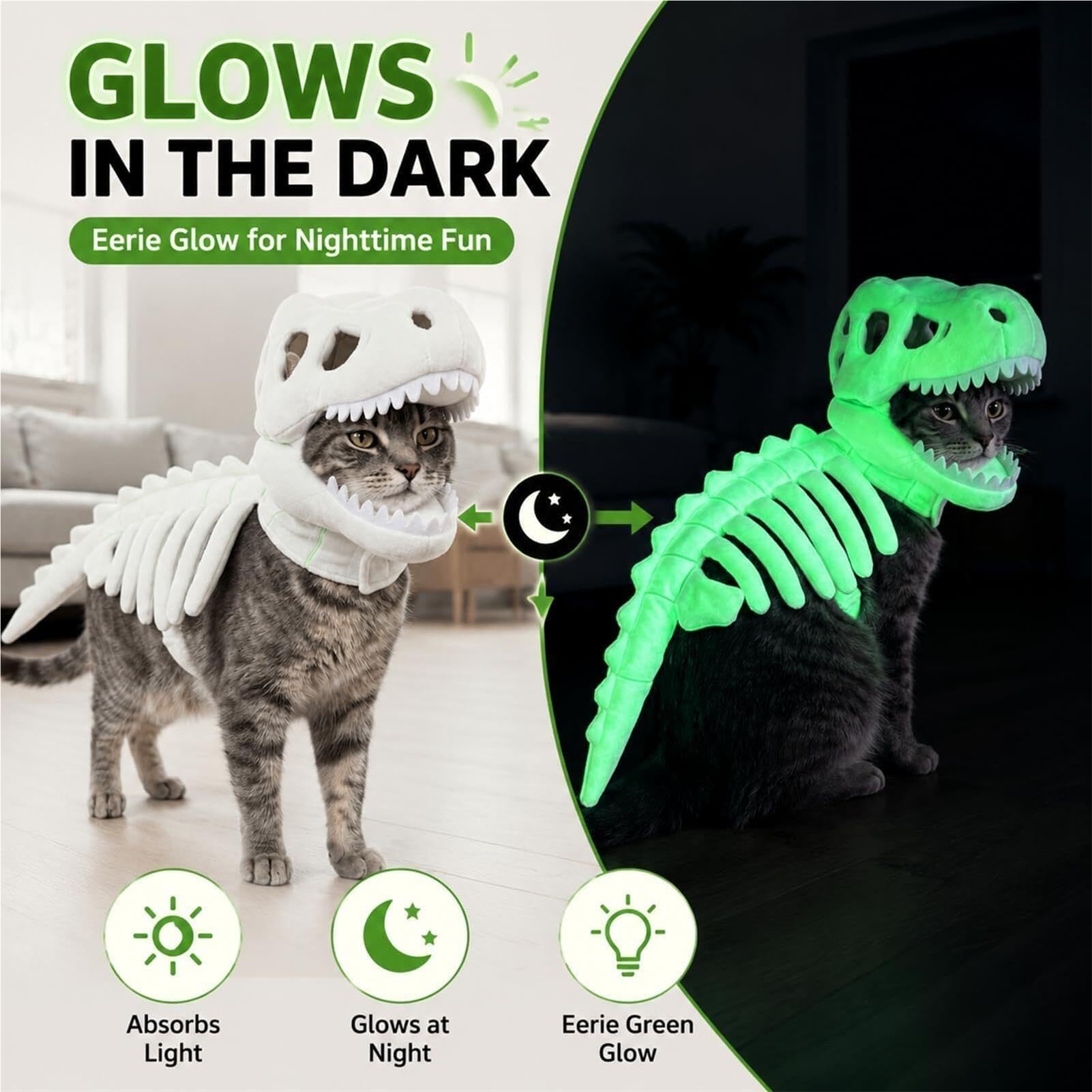 Générique Costume da dinosauro per gatto e cane, costume da gatto