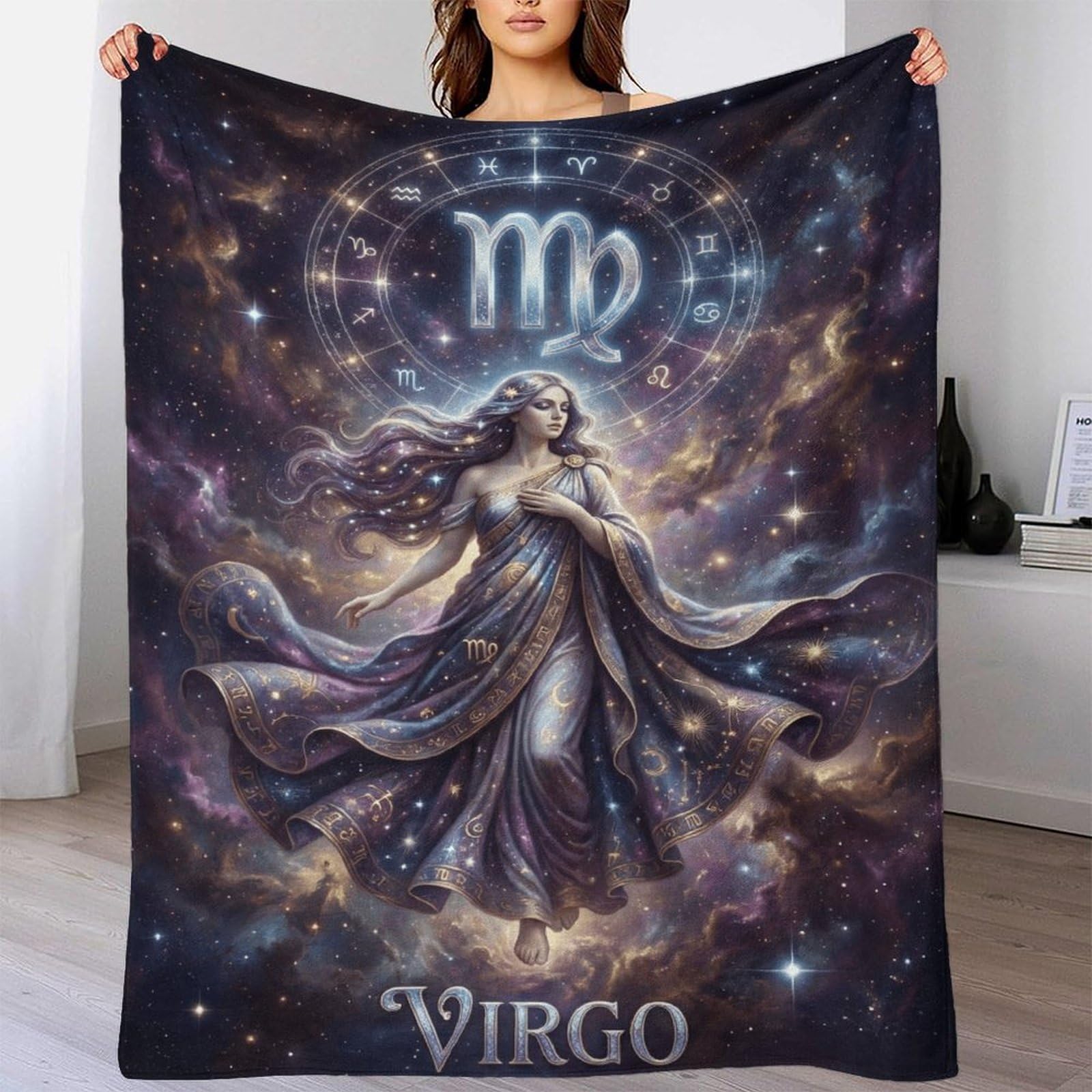 W7C8U2X3 Virgo Zodiac for for Warm Throw Blanket, Bedroom Sofa Couch