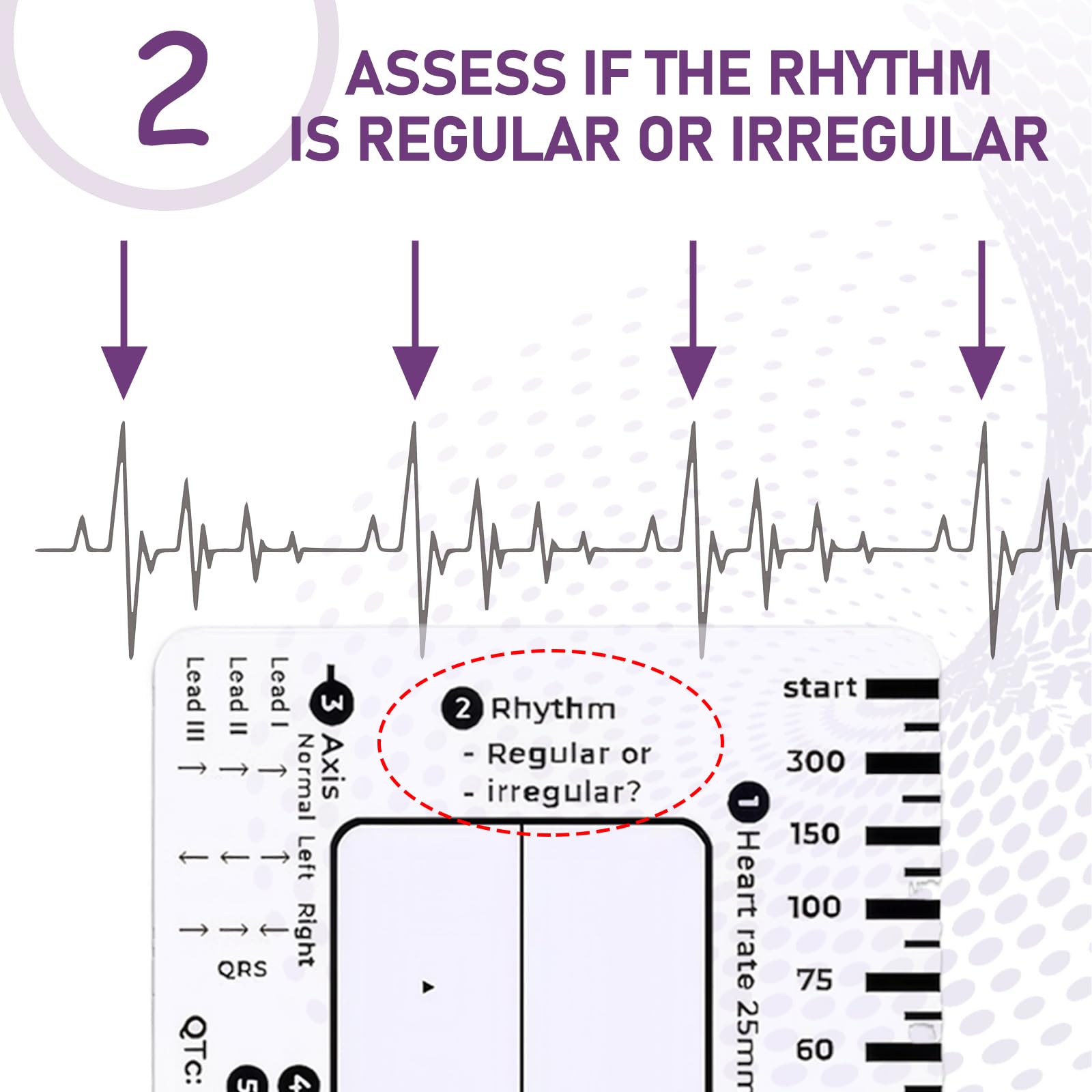 Ecg 7 Step Ruler Ecg/Ekg Interpretation Tool Ecg Pocket Card ...