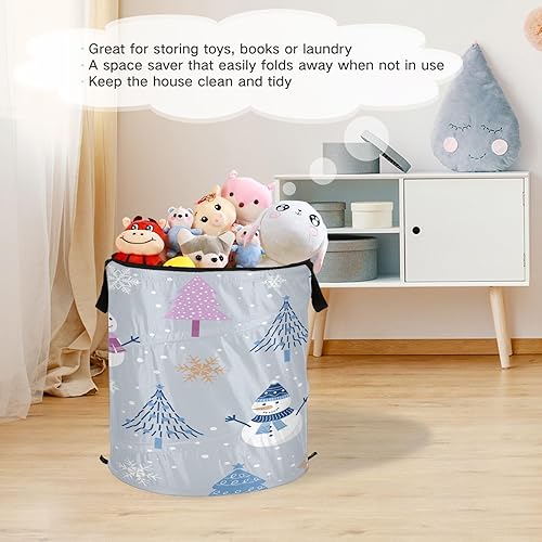 Miniatura 6 de tubs Decorativos collapsible laundry basket with handles for towel Christmas Snowman Gray,bolsa para la ropa sucia