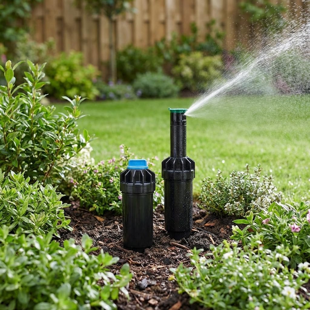 Confezione da 10 diffusori di irrigazione emergente, 5 cm, con ugello KVF-15 K-Rain, irrigatore di portata 4,5 metri, regolabile da 0° a 360°, irrigazione precisa e basso consumo d'acqua, piccoli