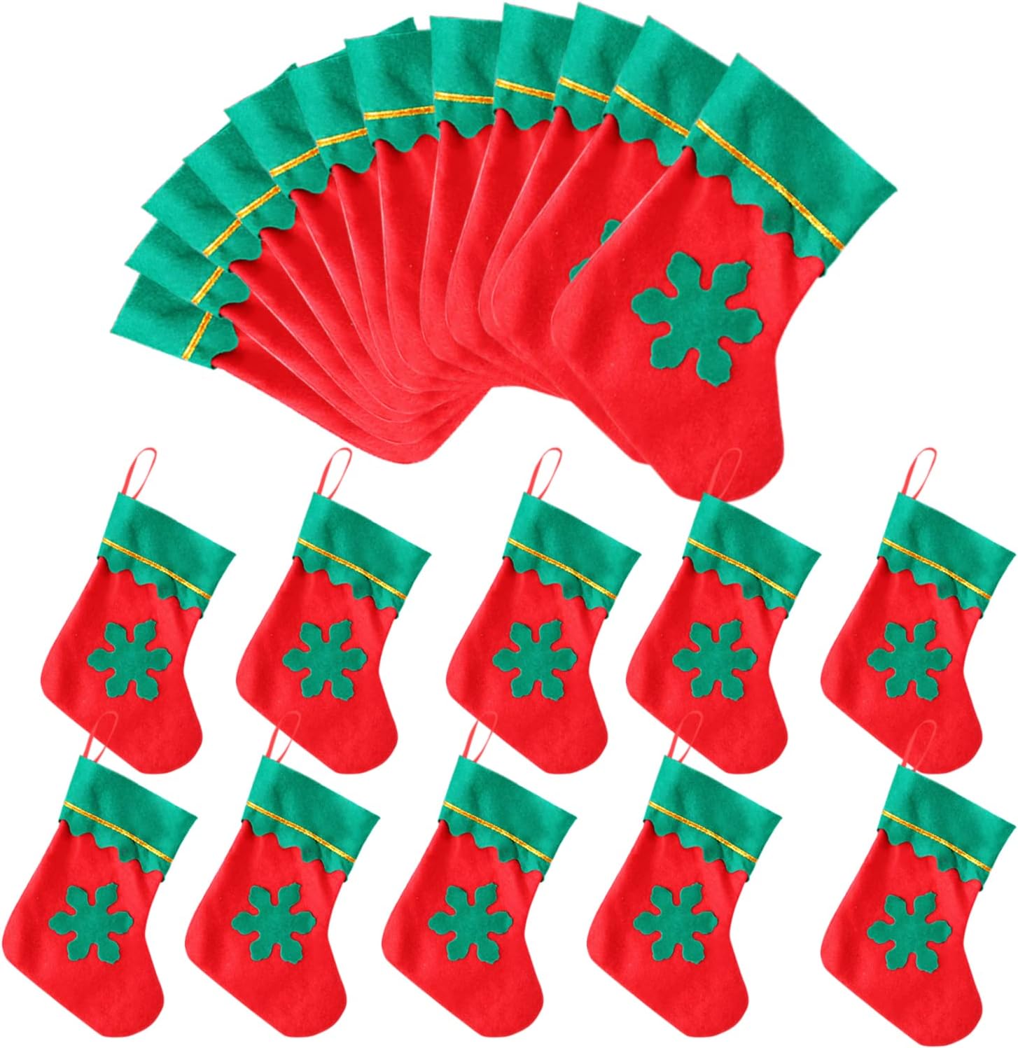 Moonear 20 PCS Mini Christmas Stockings,7 inch Felt Small