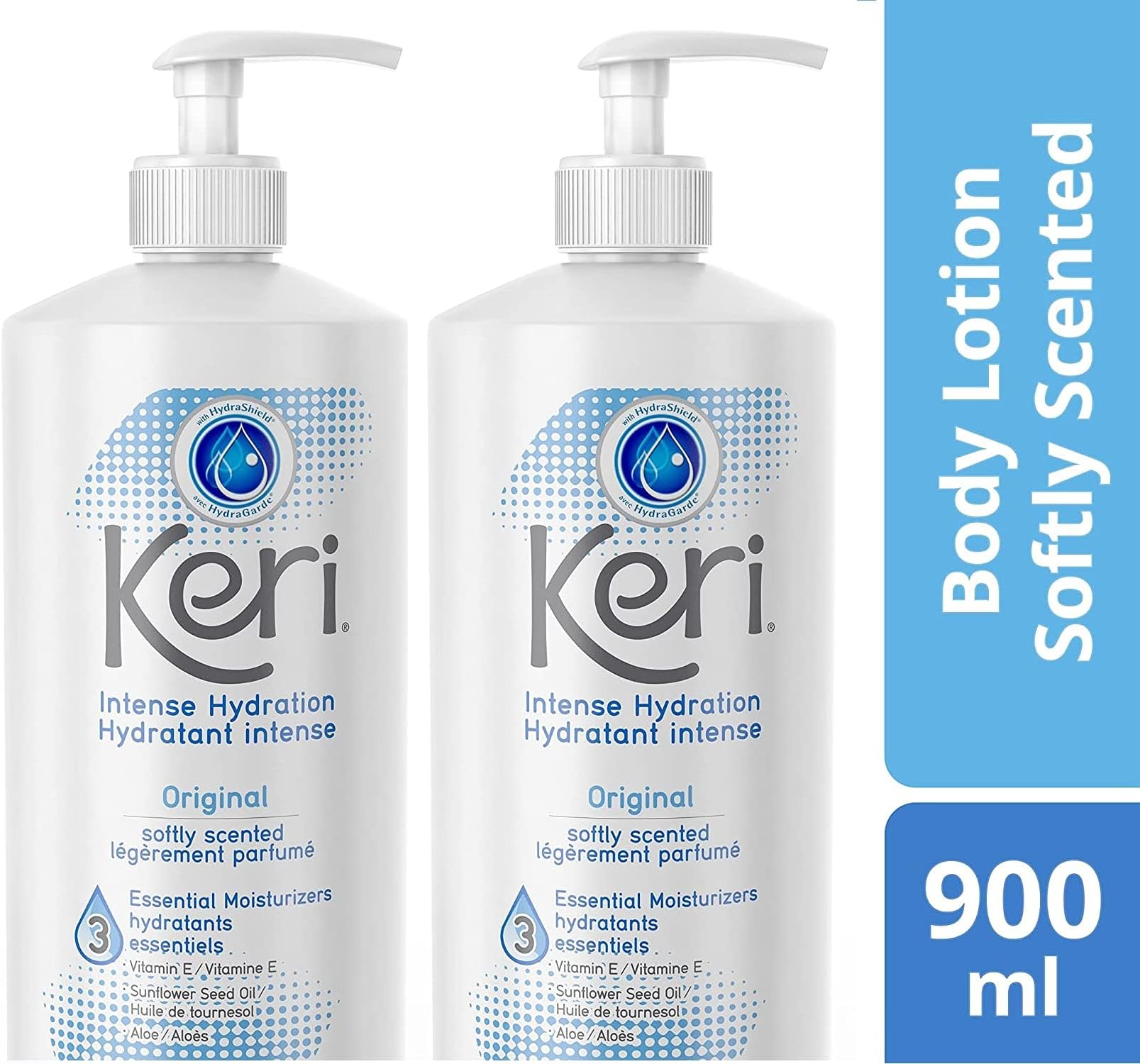 Keri Lotion Original Intense Hydration Softly Scented, 900 mL, 2 Piece