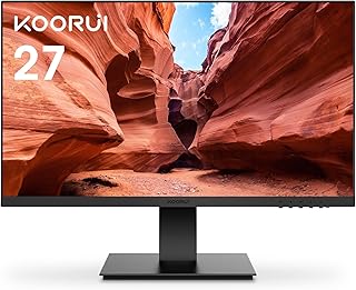 KOORUI Monitor 27-inch 1080p PC Monitor 3000:1 Contrast Ratio with HDMI VGA for Office and Home, 99% SRGB, Frameless, Eye ...