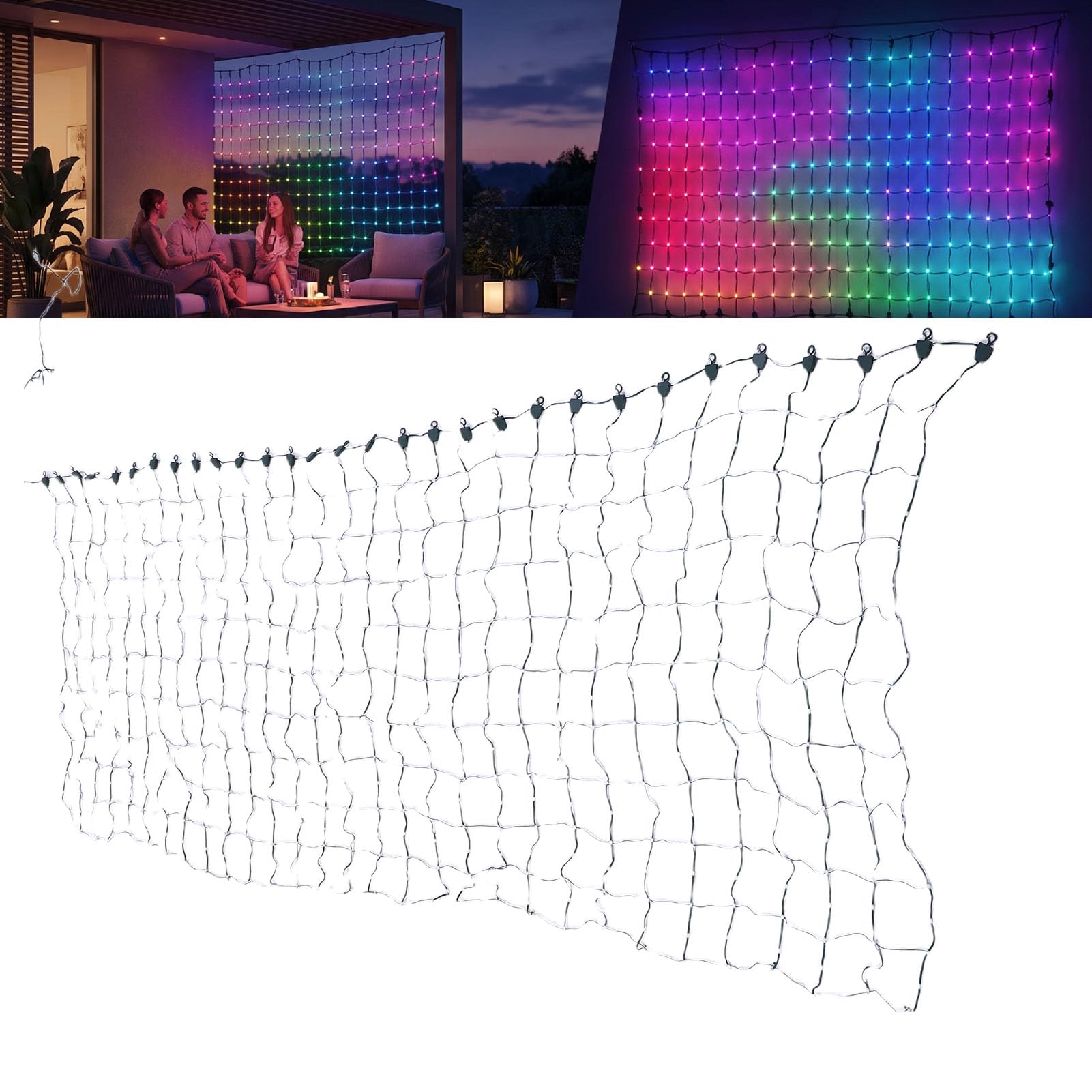 Inteligentna Sieciowa LED, Wodoodporna 3x1,2 M Siatka