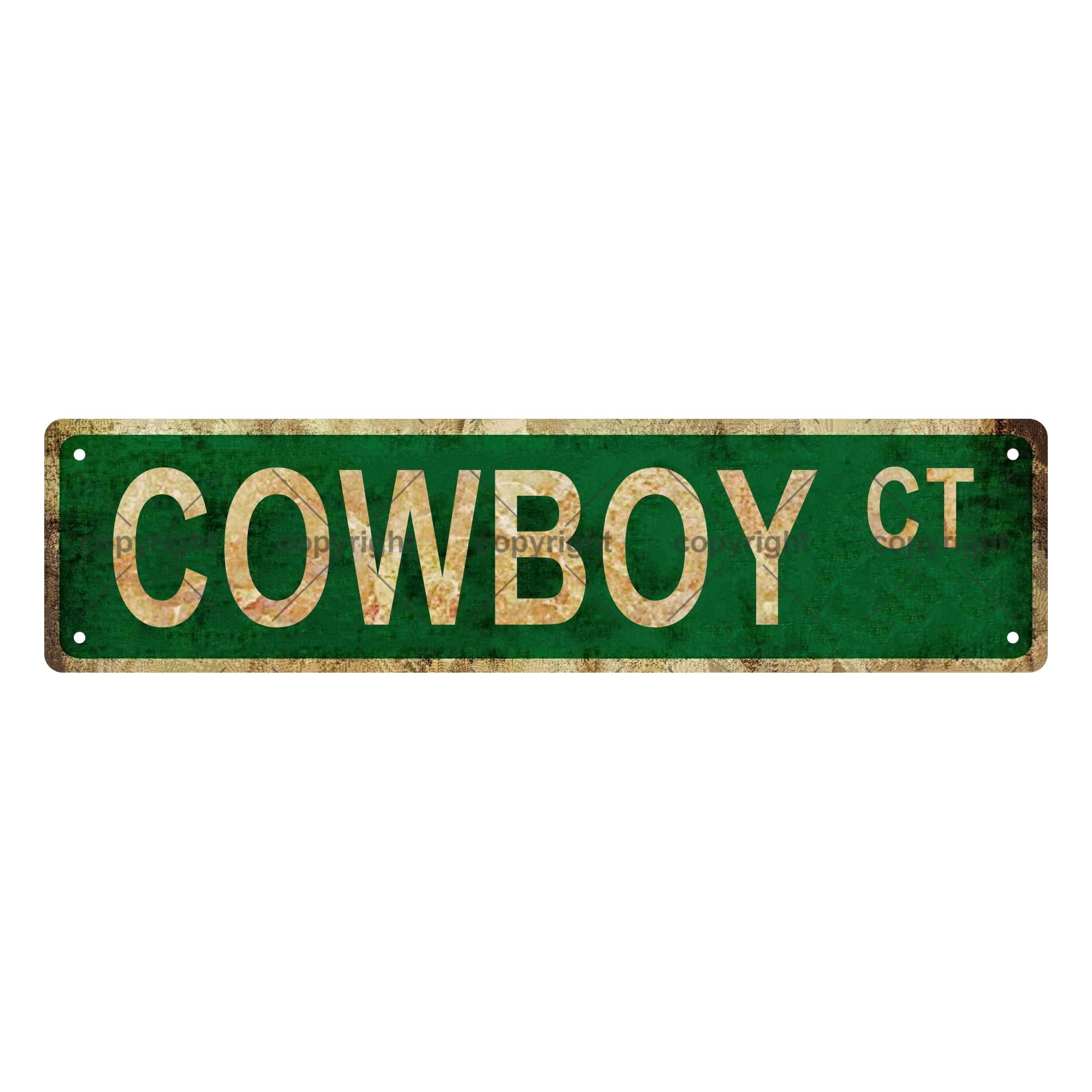Cowboy CT People Metal Tin Street Sign Bar Cafe Garage Cave Home Room Wall Bathroom Farmhouse Garden Porch Patio Decor,4x16 Inch
