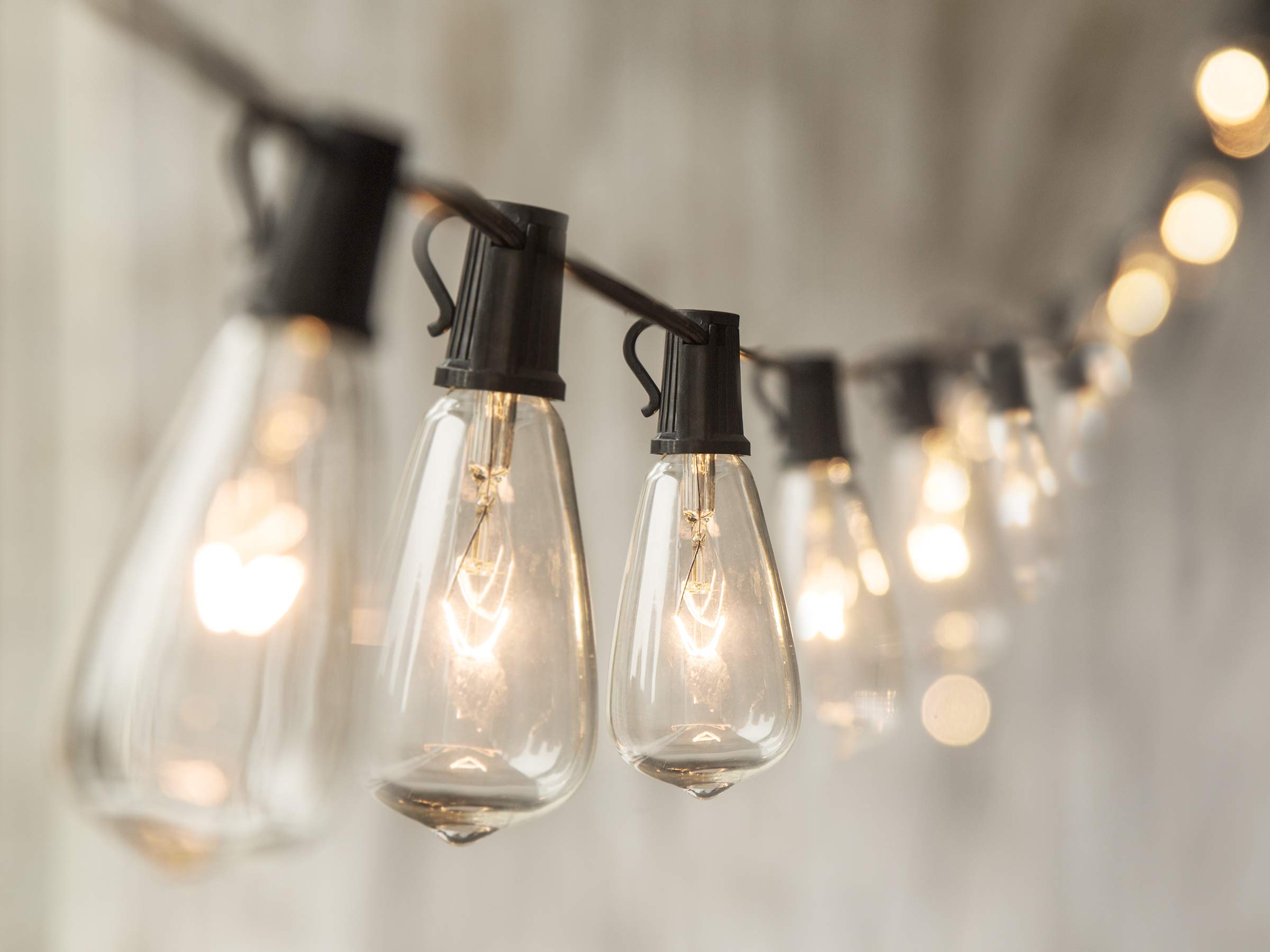 Ul Listed C7 Vintage Edison Bulb String Lights For Patio Garden Backyard Porches Bistro Pool Umbrella Ect Sunsgne Outdoor Patio String Lights With 10 Clear Edison Bulbs 7w E12 Base 10ft Black Wire Seasonal