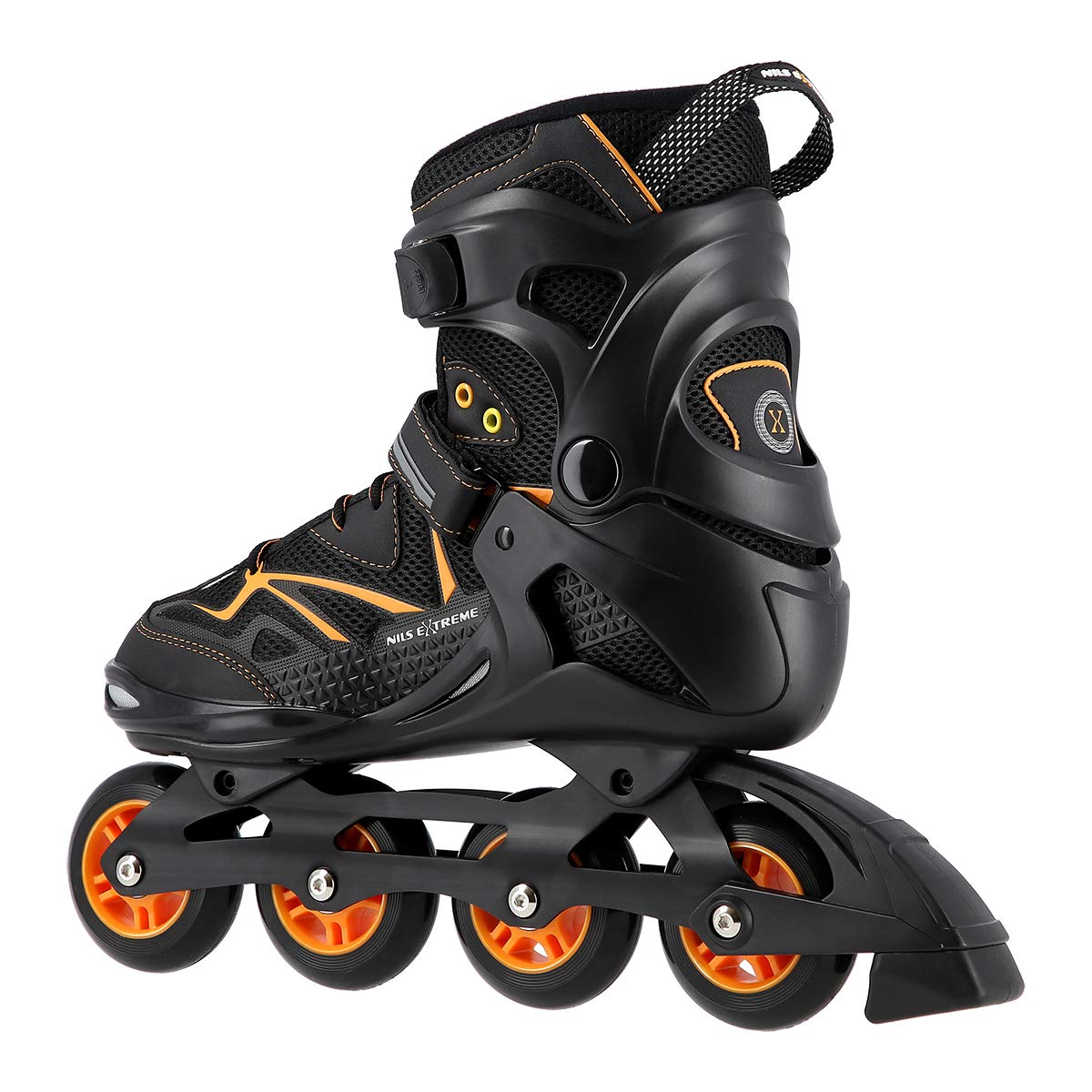 Nils Extreme Inliner für Herren und Damen - Inline Skates - ABEC9 Kugellager – Rollschuhe Erwachsene - 82A Rollen - Rollerskates 41 - Schwarz und Orange NA9022