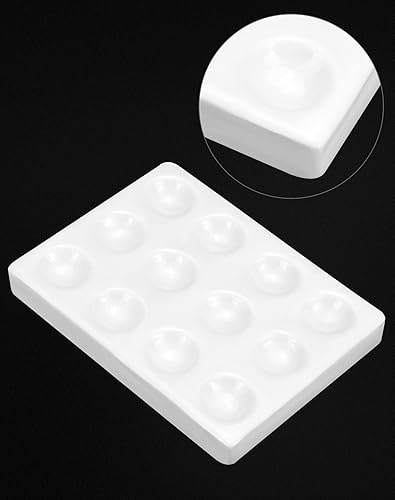 Miniatura 5 de QWORK Placas de porcelana, paquete de 10 – 12 pozos, para pruebas químicas de laboratorio