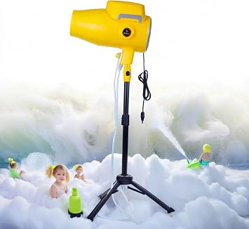 Foam Party Machine, 1000w Outdoor Indoor Jet Foam Machine, Stage Jet Foam Making Machine with Water Pump, for Party Outdoor Kids Summer Swimming Spree Yellow