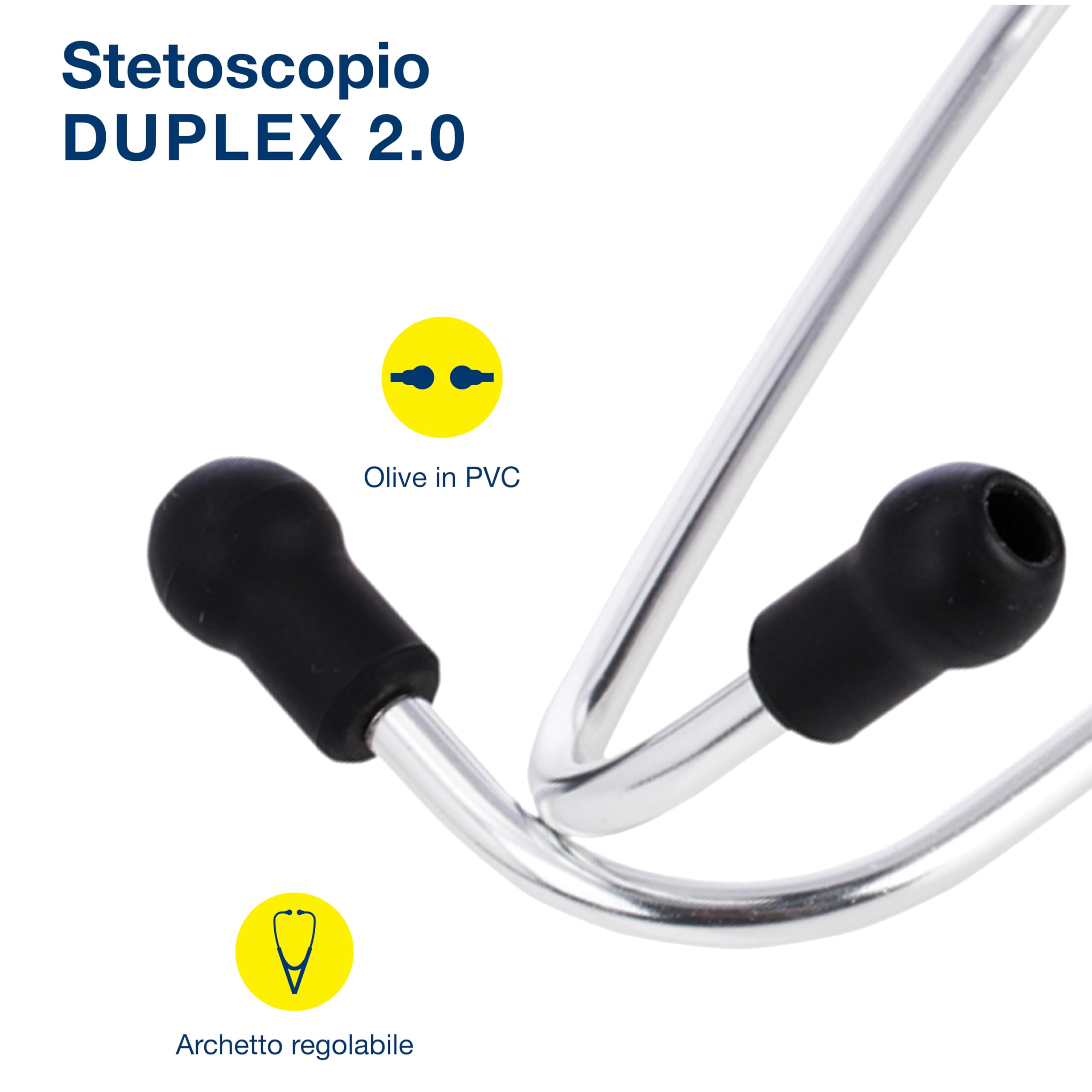 Riester - Estetoscopio Duplex 2.0, alto rendimiento acústico, con placa por nombre, aceitunas de recambio y membrana, acero inoxidable, neonatal, blanco, 32340