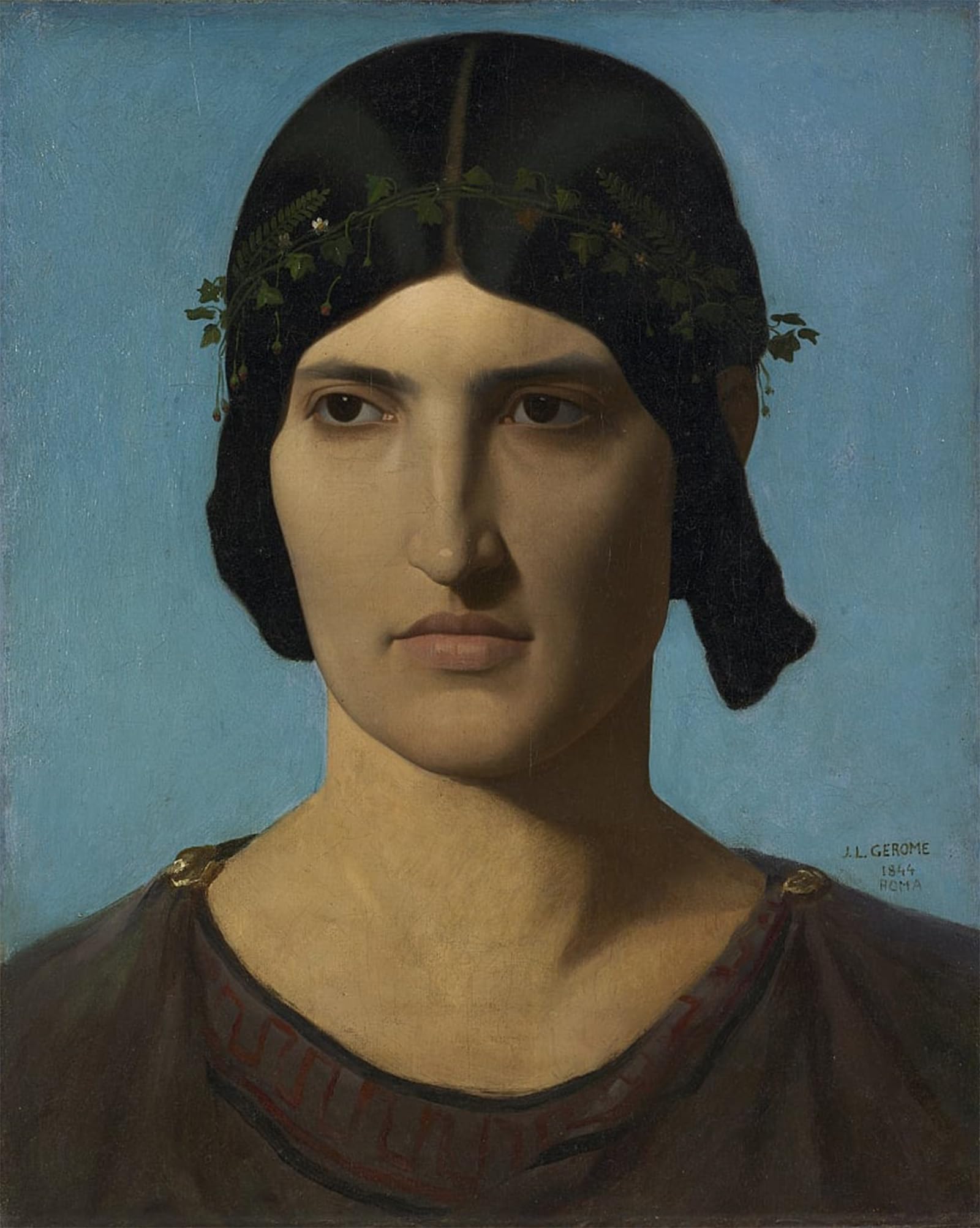 POSTERIIk Vintage Classic Picture Landscape Artwork Head of an Italian Woman. by Jean Leon Gerome Portrait Canvas Painting for Office Home Decor 60x90cm