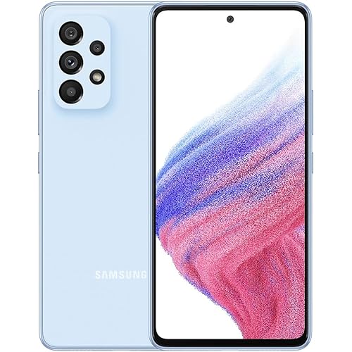 Samsung Galaxy A53 5G (SM-A536E/DS) Dual SIM,128 GB 6GB RAM, Factory Unlocked GSM, International Version - No Warranty - (Awesome Blue) (Renewed)