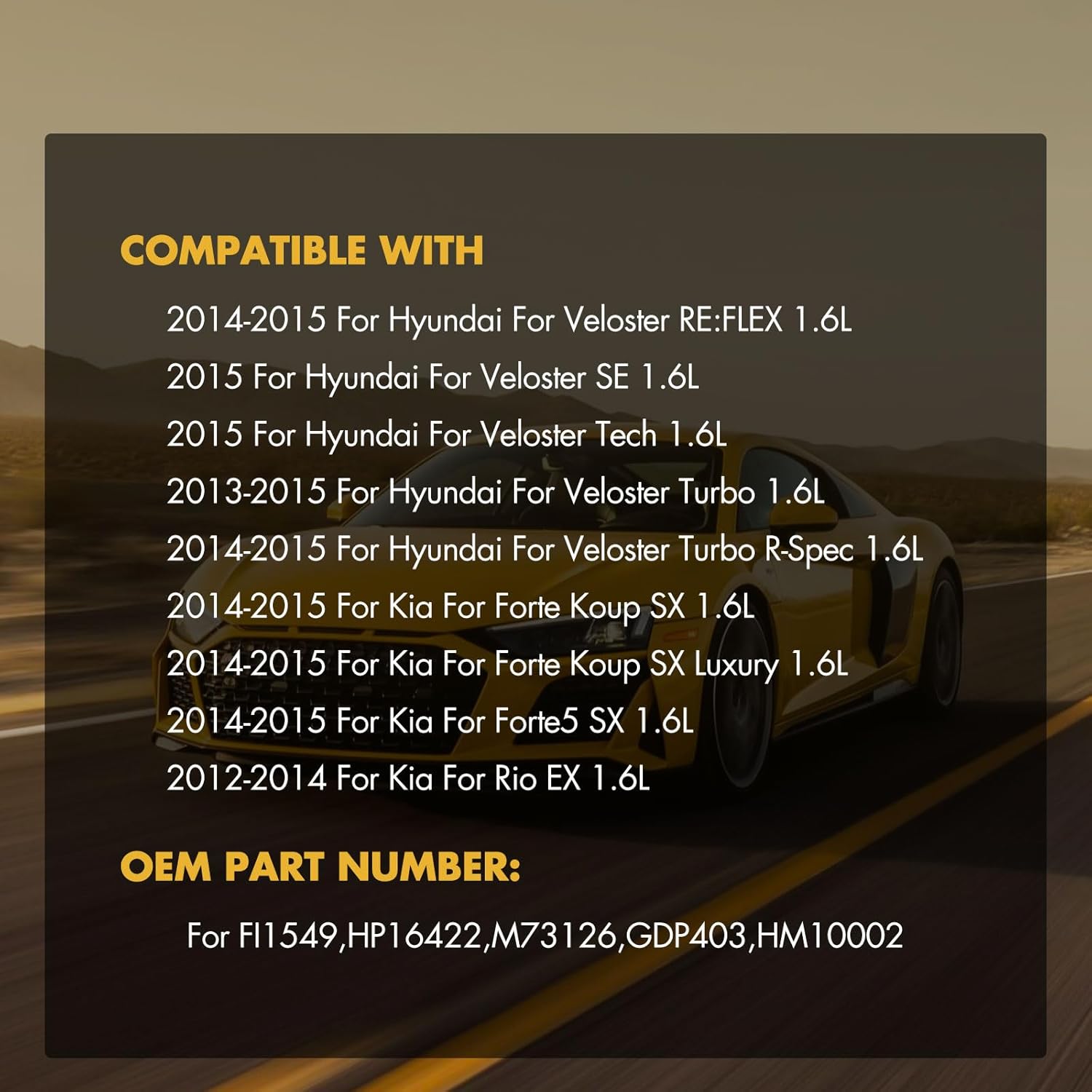 OCPTY fuel pump high pressure replacement for 2014-2015 for Hyundai Veloster 2012-2014 for Kia Rio 2013-2014 for Hyundai Accent 35320-2B140 GDP403 HM10002 M73127 353202B140