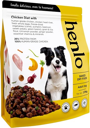 Henlo Baked Dry Dog Food for Adult Dogs | 2.8 KG | 100% Human-Grade Ingredients | Nutritionally Balanced Healthy Dog Food...