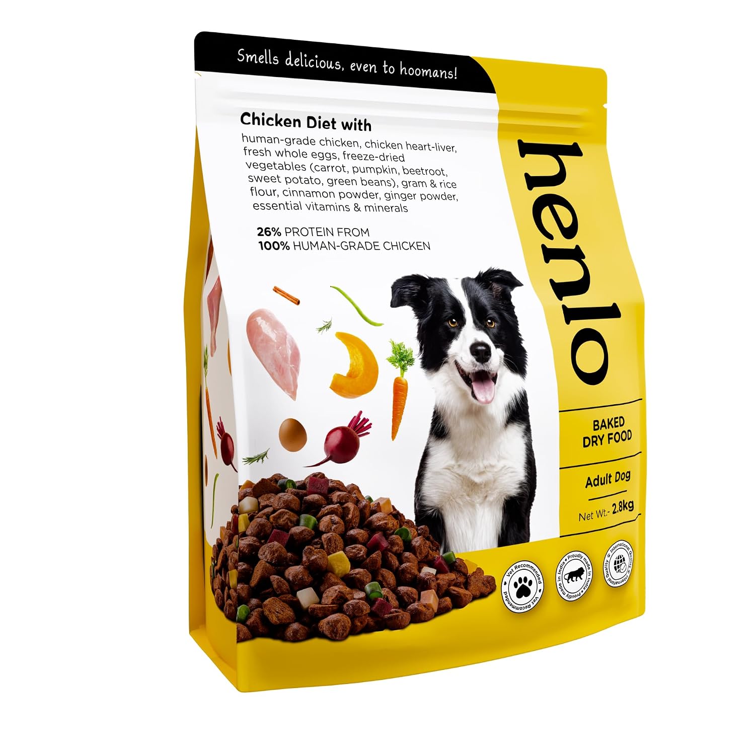 Henlo Baked Dry Dog Food for Adult Dogs | 2.8 KG | 100% Human-Grade Ingredients | Nutritionally Balanced Healthy Dog Food...