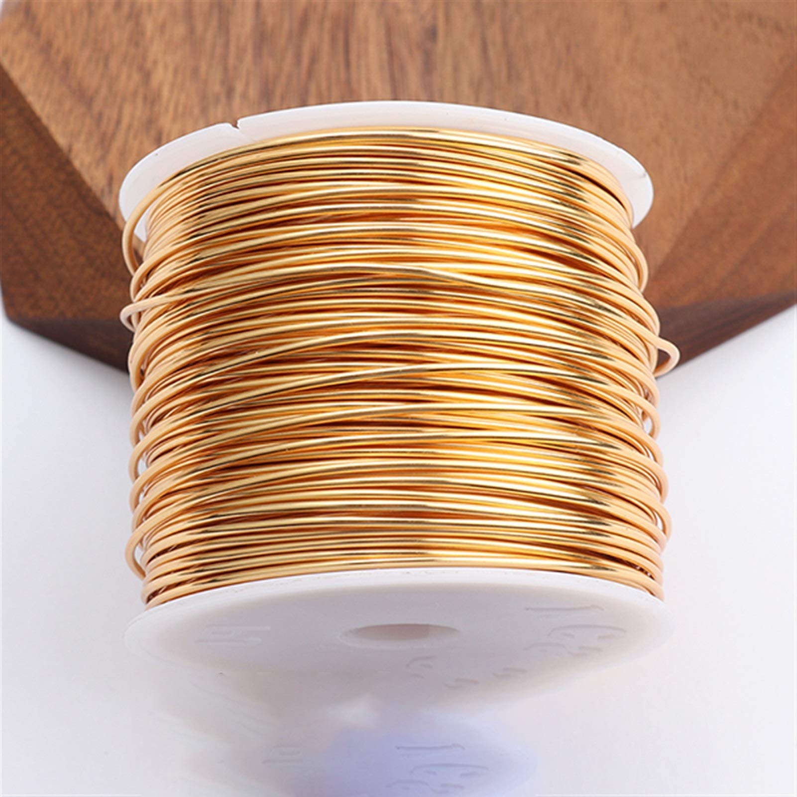 PYouo-drut miedziany akcesoria do biżuterii, drut miedziany, pozłacany 18 k, 0,3 mikrona, bransoletka DIY naszyjnik, tworzenie biżuterii, jedna rolka / partia akcesoria narzędziowe (kolor: M75410)