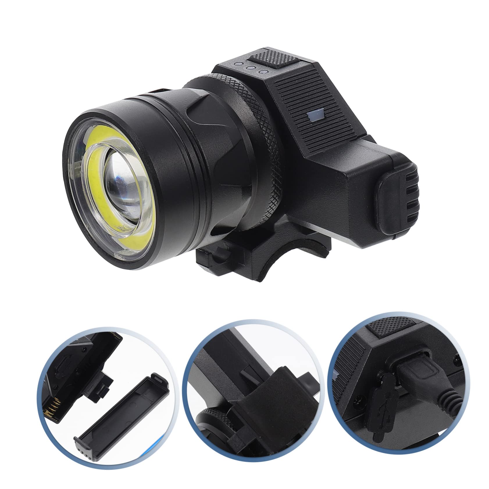 BESPORTBLE 1 Juego Faro De Bicicleta Lámpara Delantera De Bicicleta Suministro De Bicicletas Equipo De Equitación Al Aire Luz De La Bici Luz De Bicicleta Profesional Black Abs