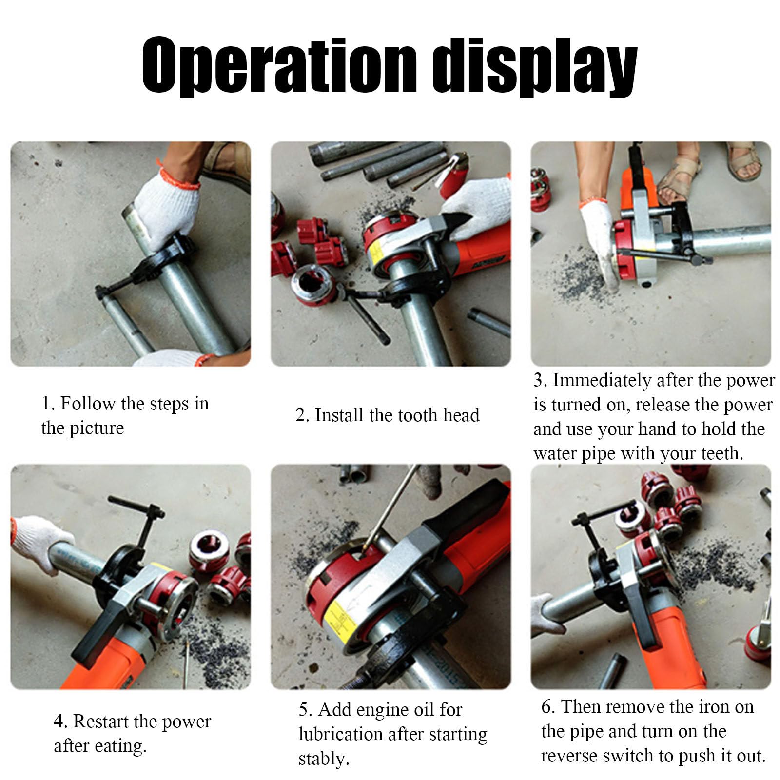 Maszyna do gwintowania rur Silnik miedziany,Maszyna do gwintowania rur,Ręczna gwintownica do rur,Elektryczna maszyna do gwintowania rur,Przenośna gwintownica do rur,110V-4heads