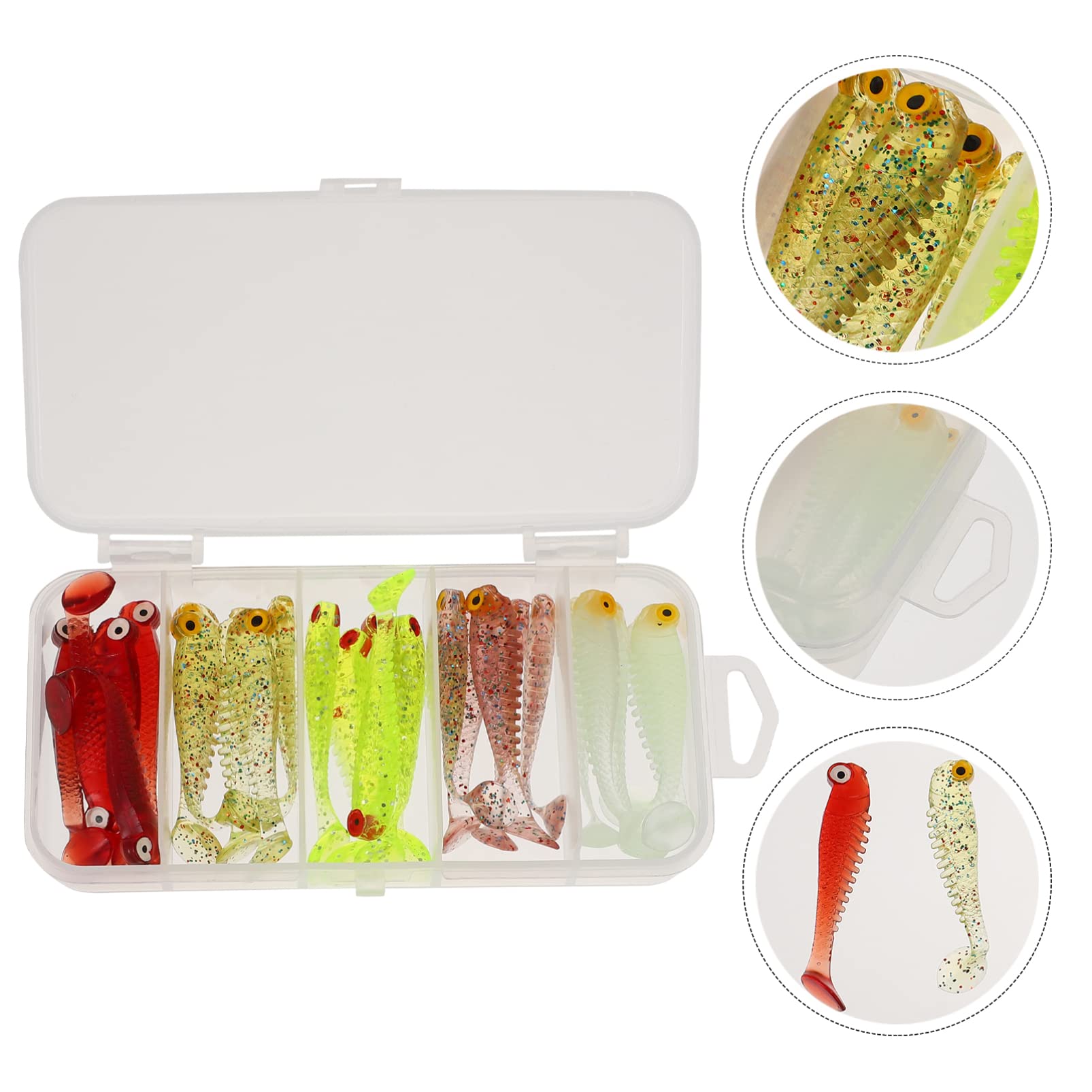 POPETPOP Leurre Souple De Simulation Manivelle Attaquer Appât Cage Caisse Rangement Caisse De Rangement Leurres De Poisson Artificiels Leurres De Pêche Souples PVC