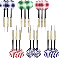 Wloedor 18g Steel Tip Darts Set - 18 Professional Metal Tip Darts with Brass Barrels & Standard Flights for Dartsboard Accuracy