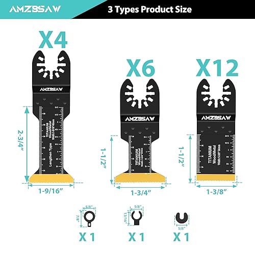 Miniatura 5 de 6 hojas de sierra oscilantes de titanio, corte de metal, cuchillas multiherramienta profesionales para clavos de metal, material duro y plástico de