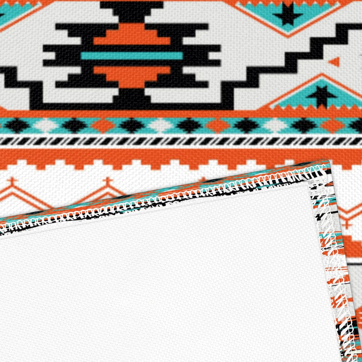 Runner Da Tavola Azteco Etnico - Stile Boho Sud-Ovest - 33x91 Cm - Finto Lino Con Nappe - Decorazione Rustica Per Casa, Matrimoni, Feste - 2
