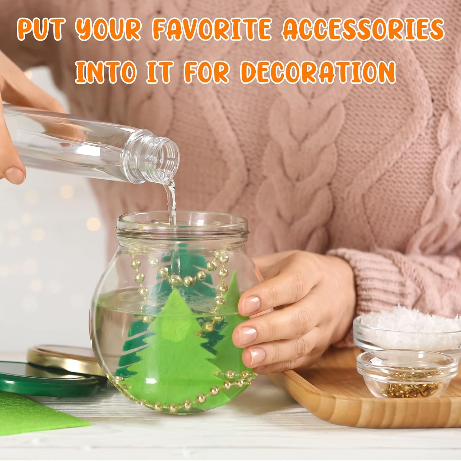 Mimorou 12 Pcs 3.9 Inch DIY Snow Globe Bulk Clear Water Globe with Screw Off Cap Plastic Empty Snow Craft for Home DIY Craft Wedding Decoration