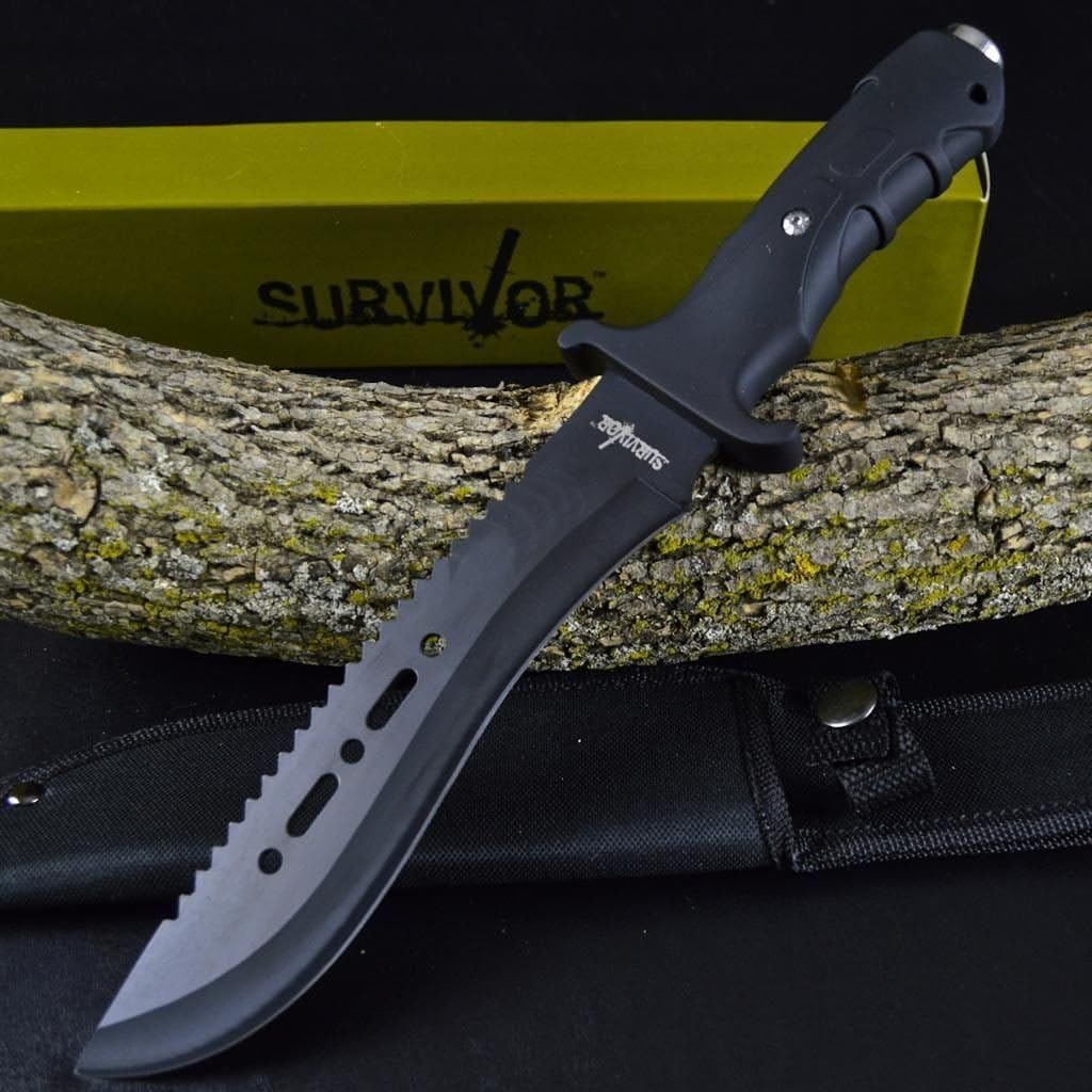12" Tactical Hunting Machete Survival Knife Military Bowie w/Sheath