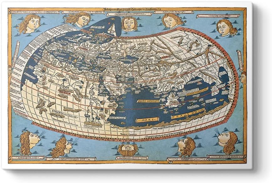 Johannes Schnitzer - 1492 Dünya Haritası Tablosu 45 x 30