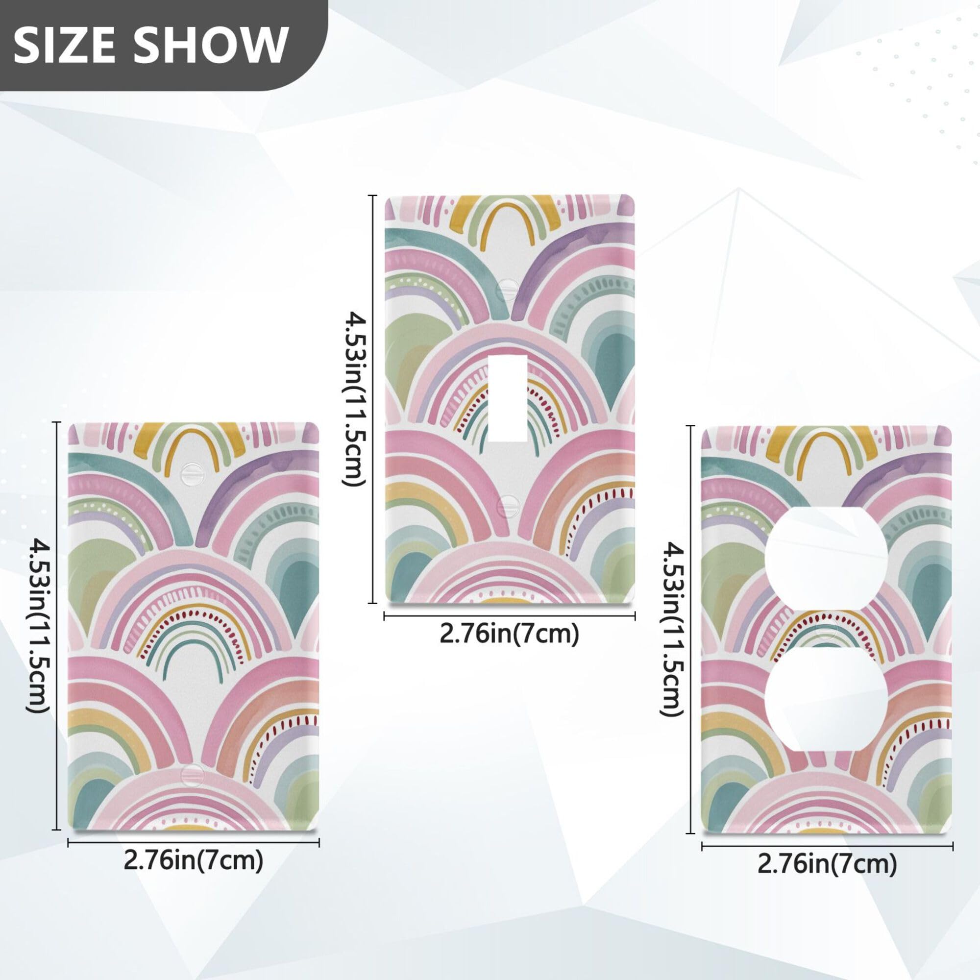 xigua Toggle Switch Wallplate Cartoon Rainbow Switch Wall Plate Cover,Decorative Outlet Cover Switch Cover for Home Office Bedroom 4.53