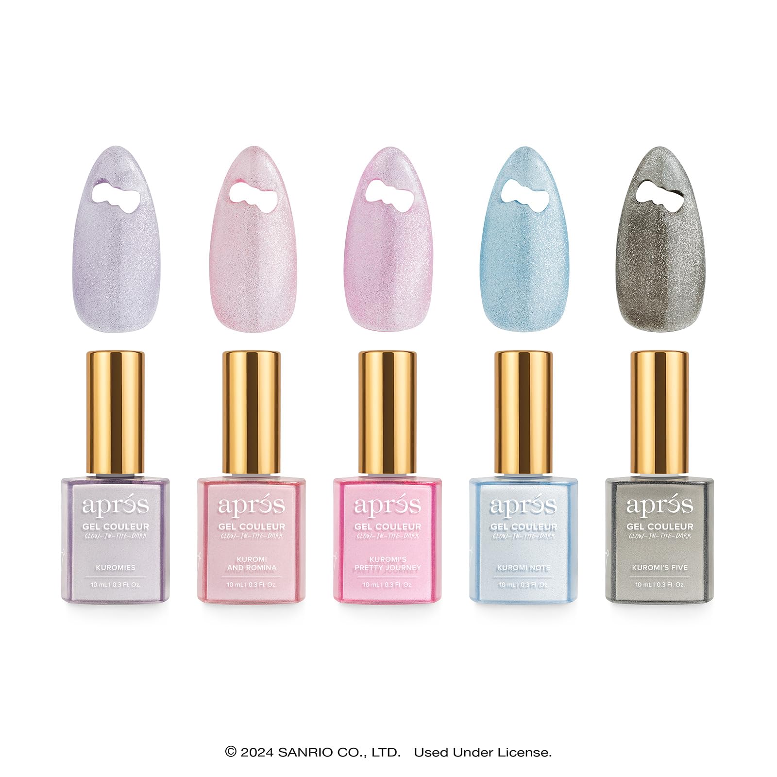 APRÉS x Kuromi™ Caty Eye Gel Color Magnetic Gel Nail Polish, Set of 5 10ml