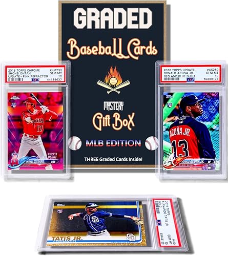 Miniatura 6 de Caja de regalo de tres tarjetas de béisbol graduadas: Edición MLB │Tres tarjetas premium de PSA/BGS con calificación 10, 9.5 o 9 │Autógrafos de