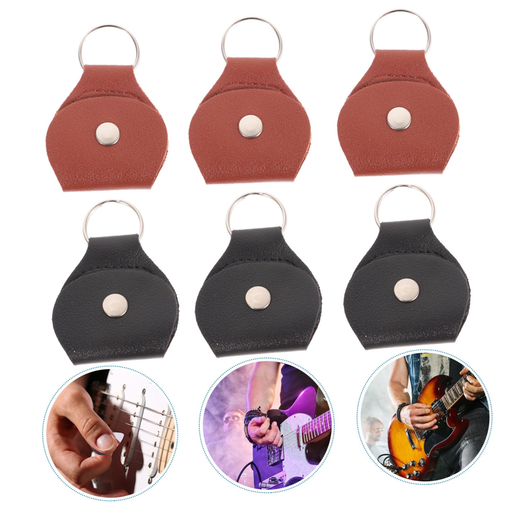 SUPVOX 2sets Hanging Pick Bag Guitar Shaped Pick Holder Plectrum Bag for Guitar Players Durable and Practical 6pcs*2