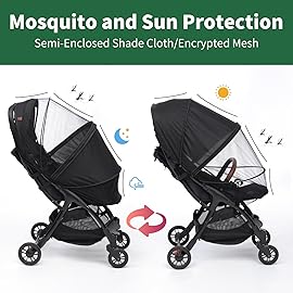 DUOMI 2-in-1 Stroller Sun Shade and Mosquito Net Cover - Universal Breathable Baby Cover With Two-Way Zipper for Extender
