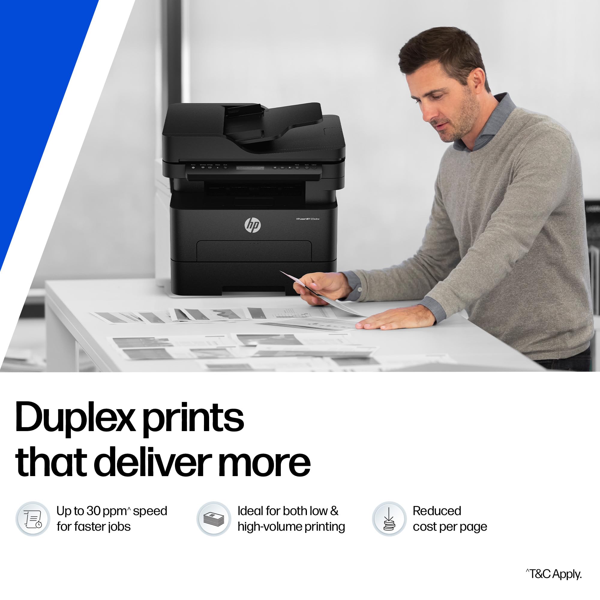 HP 323sdnw Auto Duplex WiFi Laser Printer (New Launch) with ADF, Print Scan Copy, LCD Display, 30 PPM, 256 MB Memory, Black — Amazon image 3