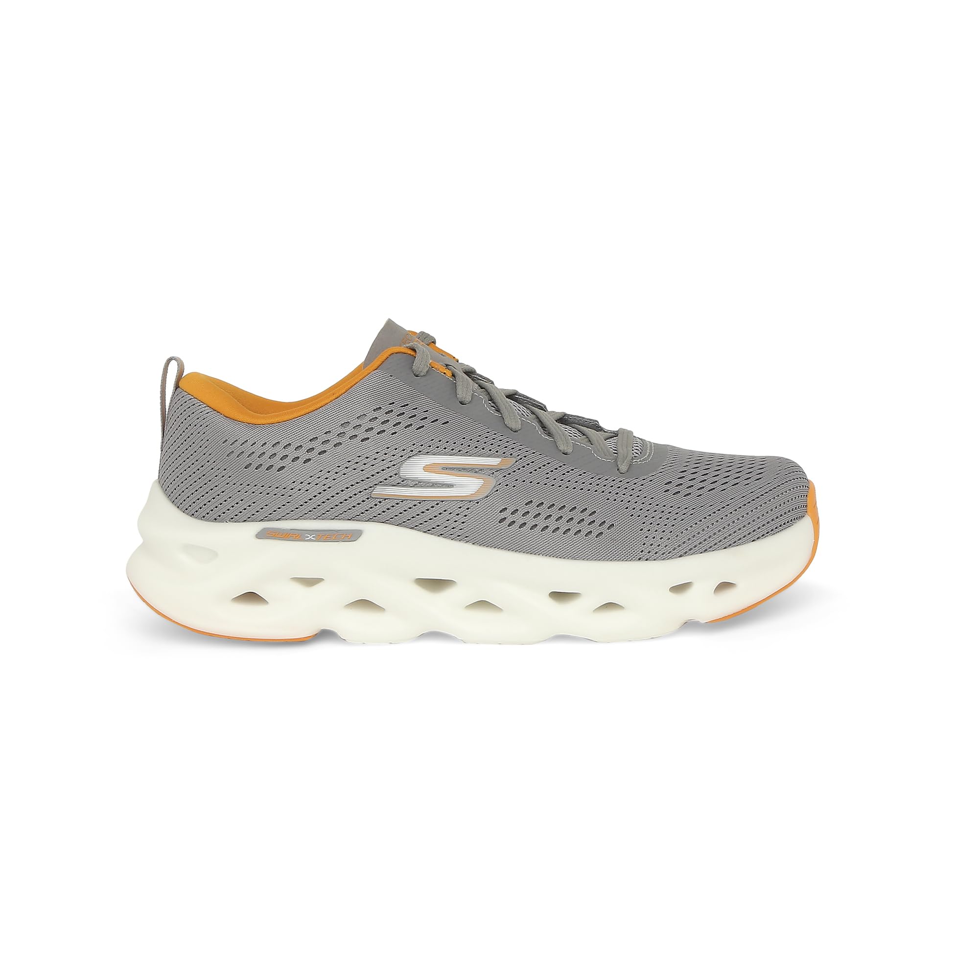 Skechers GO Run Swirl TECH Lace Up Shoes For Men - Max Cushioning Hyper Burst Cushioning Midsole Mesh Upper Running Shoes Grey, 6 UK (B0BXDQLHDP) Amazon Price History, Amazon Price Tracker
