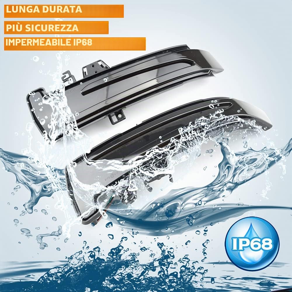 2 pezzi Indicatore di direzione per specchietto retrovisore, a LED, Compatibile con C/E/S/Cla/Gla/Cls Classe W176 W204 W246 C216 C117 C218