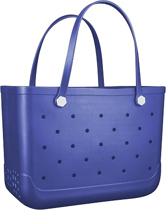 Large Rubber Beach Bag, Waterproof Travel Tote bag for Women Outdoor Beach Tote Washable Big Bag Open Handbag