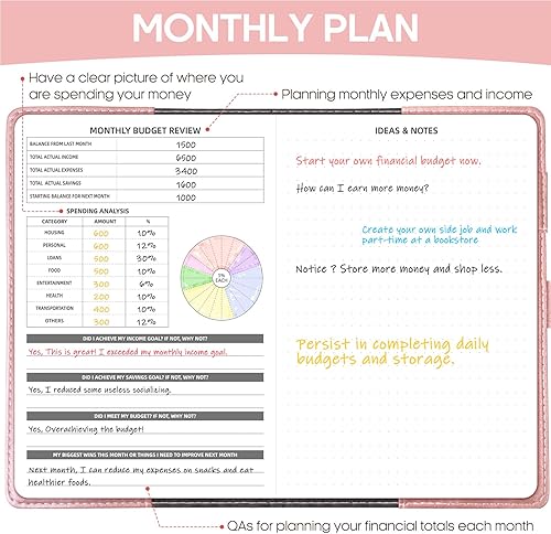 Miniatura 3 de WEMATE Planificador de presupuesto, planificador de presupuesto y organizador mensual de facturas con cerradura para administrar tu dinero de manera