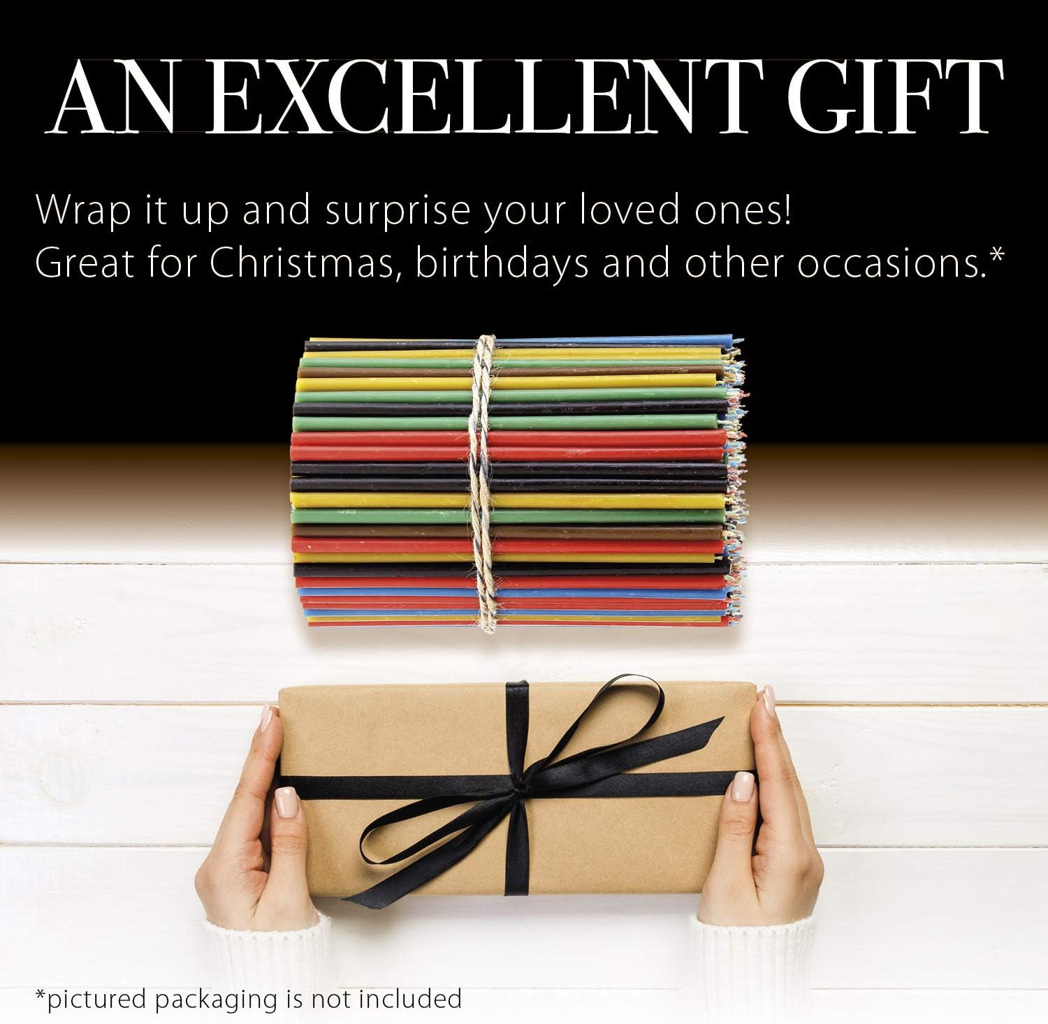 Danilovo Thin Taper Beeswax Candles - Honey-Scented, Decorative Candles Ideal for Birthday Decoration or Church Prayers - 6 Colors Drip Free, Tall & Smokeless Pack of 300 pcs, 6.5 x 0.22 inch