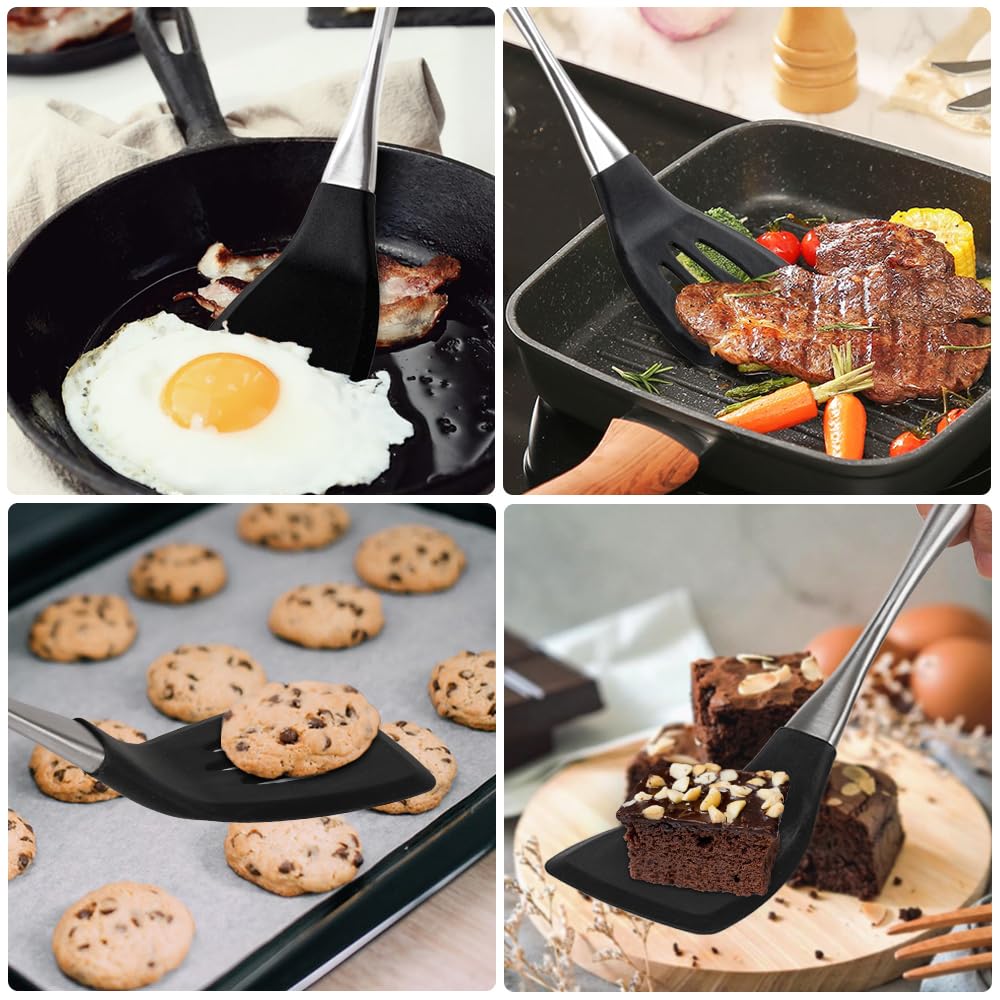 2-teiliges Pfannenwender-Set, Pfannenwender, Küchenutensilien, Kochutensilien, ideales Kochgeschirr für Fisch, Eier, Pfannkuchen