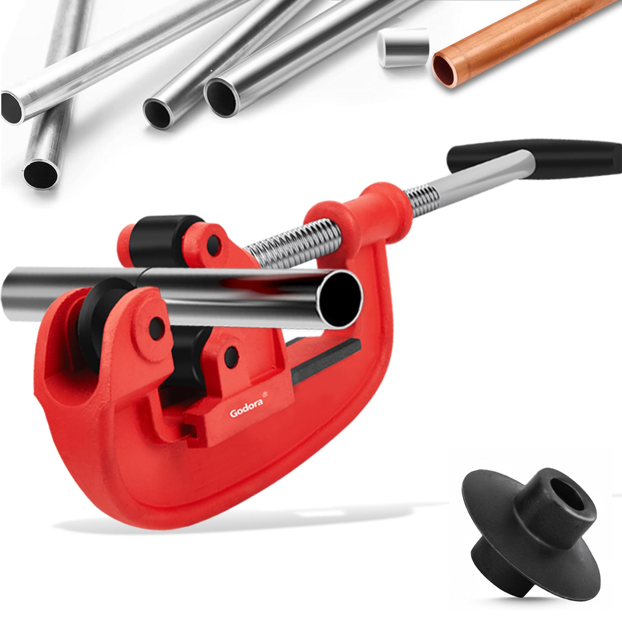 Coupe-tube rigide Godora de 2,5 à 7,6 cm avec lame de rechange pour tubes acier et fer