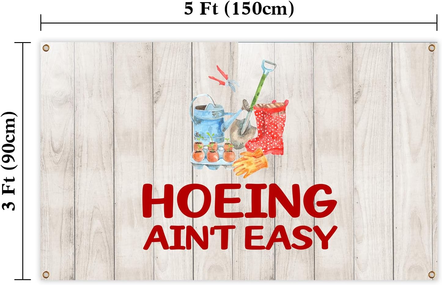 Hoeing Ain't Easy Gardening Flag 3×5 Ft Funny Horticulture Tool Flags Banner with Brass Grommets Gifts for Gardeners Plant Lovers Bedroom, College Dorm Room, Party, Yard Indoor Outdoor Decor image 2