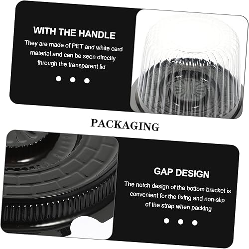 Miniatura 4 de Didiseaon 10 piezas caja de pastel contenedor de galletas redondo soporte para pasteles recipiente transparente cubiertas de pastel plástico