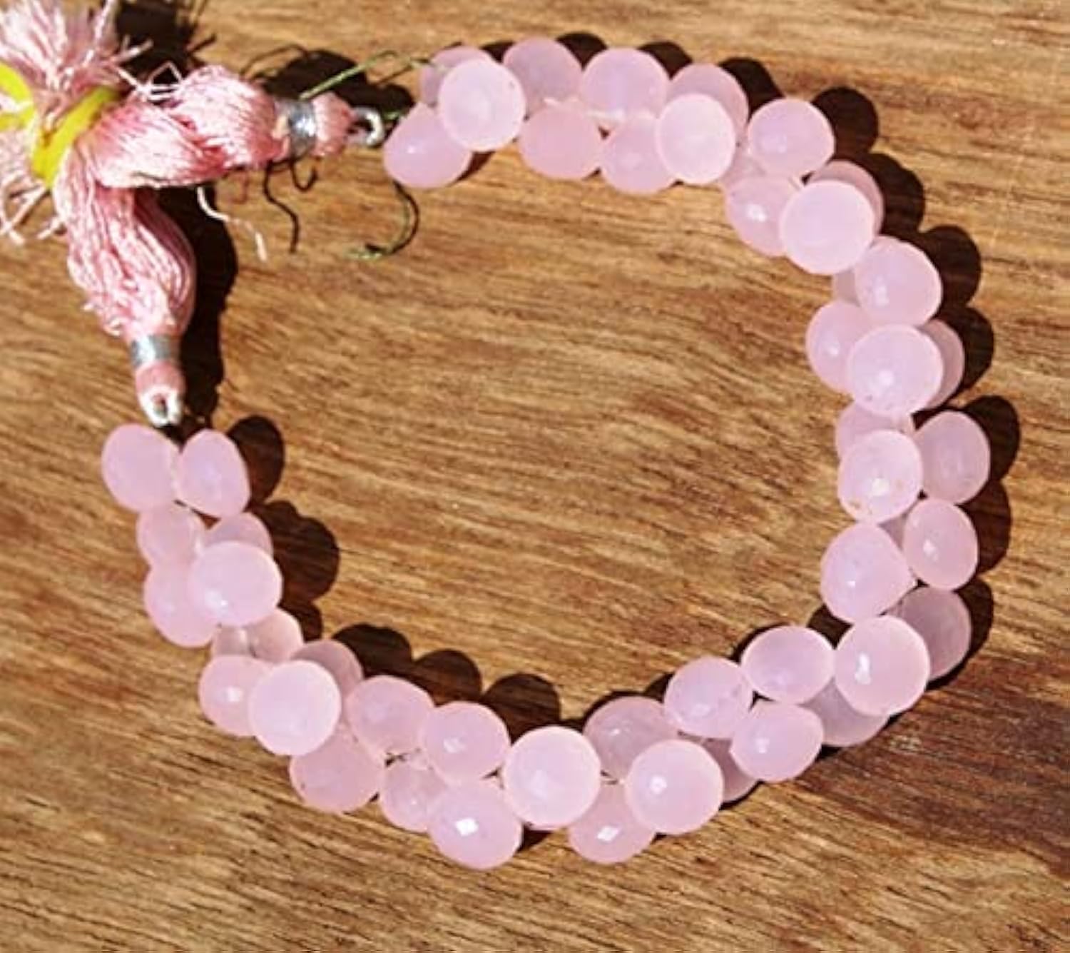 Calcédoine rose naturelle en briolettes facettées LKBEADS perles onyx 8-9 mm